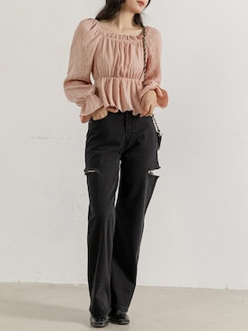 「DAY CLOSET（デイ クローゼット）のアイテム（シャツ/ブラウス）」を使った、TeddyShopさん（レディース・156cm）の春コーディネート