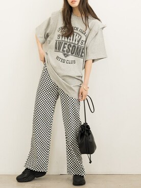 「DAY CLOSET（デイ クローゼット）のアイテム（Tシャツ/カットソー）」を使った、TeddyShopさん（レディース・164cm）の春コーディネート