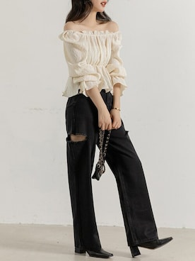 「DAY CLOSET（デイ クローゼット）のアイテム（シャツ/ブラウス）」を使った、TeddyShopさん（レディース・158cm）の秋コーディネート
