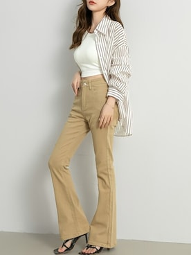 「DAY CLOSET（デイ クローゼット）のアイテム（シャツ/ブラウス）」を使った、TeddyShopさん（レディース・158cm）の秋コーディネート
