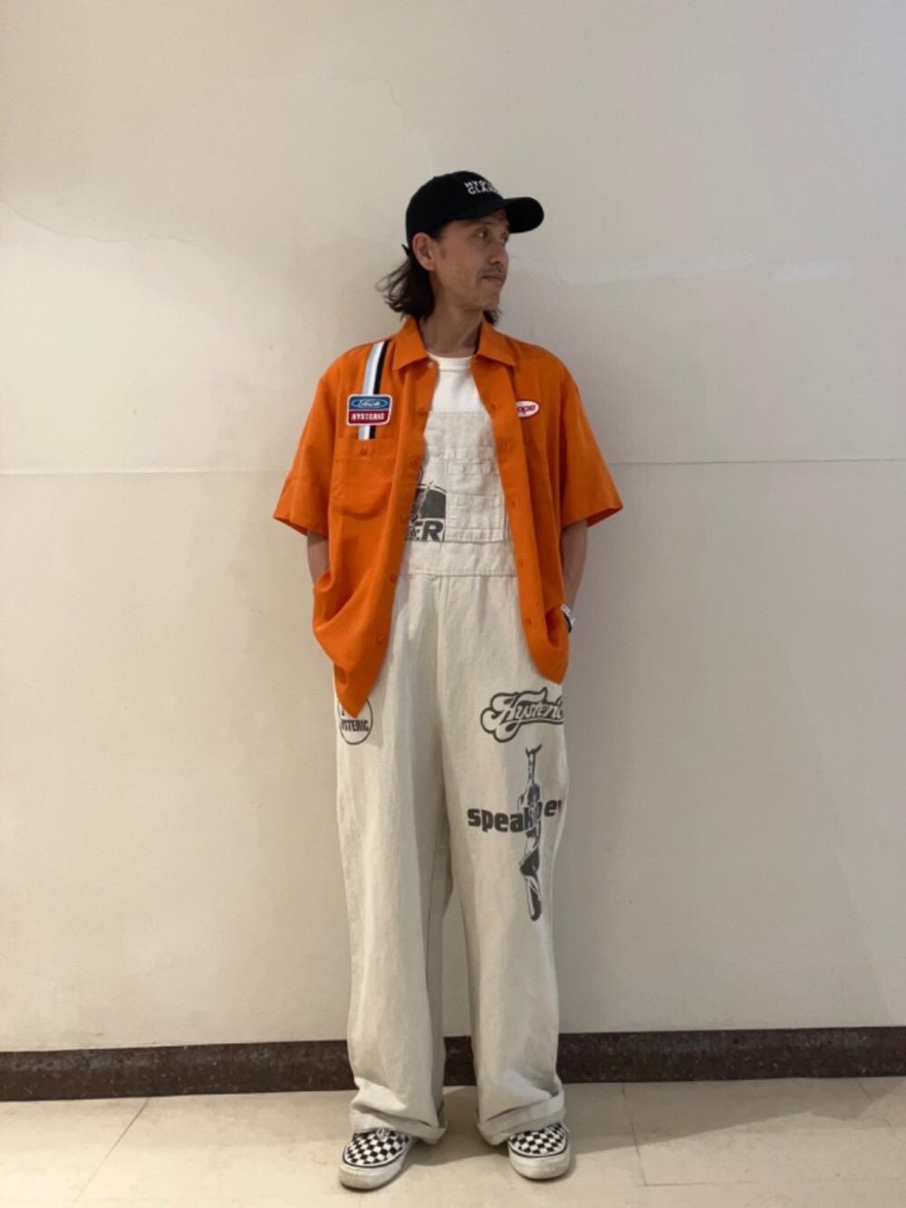 「ヒステリックグラマー、HYSTERIC GLAMOUR」｜「HYSTERIC GLAMOURのHYS SYMBOL LOGO 刺繍キャップ（キャップ、ブラック系）」を使った、hyshmt01さん（メンズ・171cm）の夏コーディネートの1枚目の写真