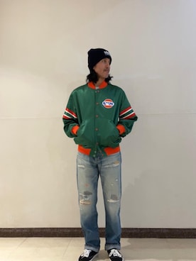 「HYSTERIC GLAMOUR（ヒステリックグラマー）のアイテム（スタジャン）」を使った、hyshmt01さん（メンズ・171cm）の秋コーディネート
