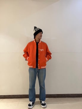 「アイテム（ブルゾン、オレンジ系）」を使った、hyshmt01さん（メンズ・171cm）の秋コーディネート