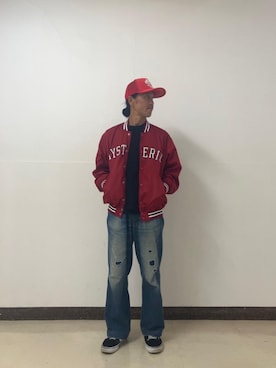 「アイテム（スタジャン）」を使った、hyshmt01さん（メンズ・171cm）の夏コーディネート