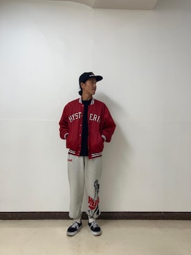 「アイテム（スタジャン）」を使った、hyshmt01さん（メンズ・171cm）の秋コーディネート