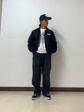 「アイテム（ミリタリージャケット）」を使った、hyshmt01さん（メンズ・171cm）の秋コーディネート