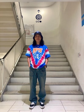 「HYSTERIC GLAMOUR（ヒステリックグラマー）のブッシュデニムパンツ（デニムパンツ、ブルー系）」を使った、hyshmt01さん（メンズ・172cm）の春コーディネート