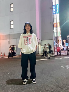 「HYSTERIC GLAMOUR（ヒステリックグラマー）のHYSTERIC 84 Tシャツ（Tシャツ/カットソー、ホワイト系）」を使った、hyshmt01さん（メンズ・172cm）の春コーディネート