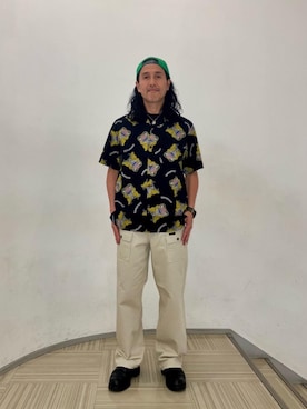 「HYSTERIC GLAMOUR（ヒステリックグラマー）のHYSTERIC BOX メッシュキャップ（キャップ、グリーン系）」を使った、hyshmt01さん（メンズ・172cm）の夏コーディネート