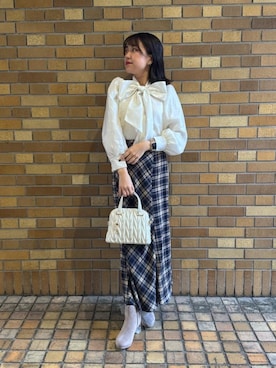 「ボウタイ」｜「アイテム（ブーツ）」を使った、ゆうたんさん（レディース・160cm）の秋コーディネート