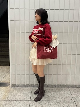 「レッドコーデ」｜ゆうたんさん（レディース・160cm）の秋コーディネート