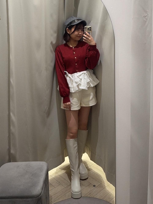 バックリボン厚底ロングブーツ