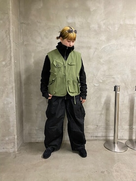 「アウトドアミックス」｜「アイテム（モカシン/デッキシューズ）」を使った、ユウチャンさん（レディース・161cm）の春コーディネート