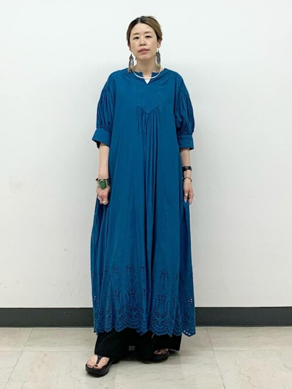 手洗い可能〉シフリーエンブロイダリーワンピース◇を使った人気  