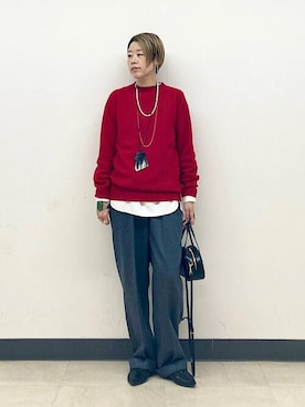 「CATHS （キャッツ）のアイテム（アクセサリー）」を使った、森さん（レディース・162cm）の秋コーディネート