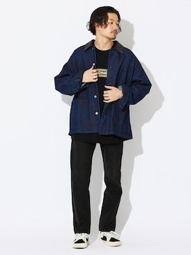 「417 EDIFICE（フォーワンセブンエディフィス）のアイテム（デニムジャケット）」を使った、417 officialさん（メンズ・178cm）の夏コーディネート