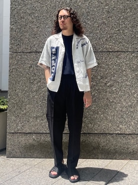 「417 EDIFICE（フォーワンセブンエディフィス）のアイテム（Tシャツ/カットソー）」を使った、417 officialさん（メンズ・174cm）の夏コーディネート