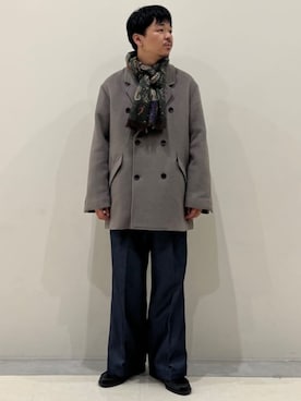 「417 EDIFICE（フォーワンセブンエディフィス）のアイテム（チェスターコート）」を使った、417 officialさん（メンズ・174cm）の秋コーディネート