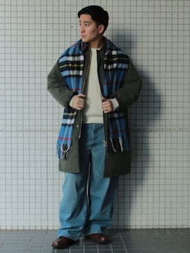 「barbour」｜「アイテム（その他アウター）」を使った、417 officialさん（メンズ・180cm）の冬コーディネート