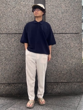 「417 EDIFICE（フォーワンセブンエディフィス）のアイテム（スラックス）」を使った、417 officialさん（メンズ・169cm）の夏コーディネート
