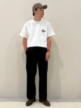 「417 EDIFICE（フォーワンセブンエディフィス）のアイテム（Tシャツ/カットソー）」を使った、417 officialさん（メンズ・174cm）の夏コーディネート