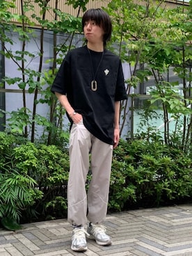 「417 EDIFICE（フォーワンセブンエディフィス）のアイテム（Tシャツ/カットソー）」を使った、417 officialさん（メンズ・168cm）の春コーディネート