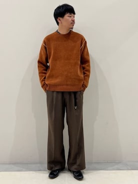 「417 EDIFICE（フォーワンセブンエディフィス）のアイテム（スラックス）」を使った、417 officialさん（メンズ・174cm）の秋コーディネート
