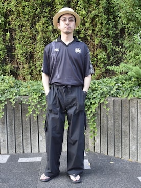 「417 EDIFICE（フォーワンセブンエディフィス）のアイテム（カーゴパンツ）」を使った、417 officialさん（メンズ・175cm）の夏コーディネート
