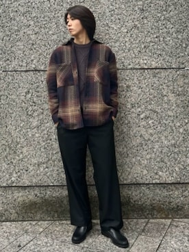 「417 EDIFICE（フォーワンセブンエディフィス）のアイテム（ニット/セーター）」を使った、417 officialさん（メンズ・179cm）の秋コーディネート