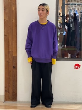 「417 EDIFICE（フォーワンセブンエディフィス）のアイテム（スウェット）」を使った、417 officialさん（メンズ・166cm）の秋コーディネート