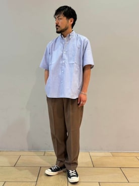 「417 EDIFICE（フォーワンセブンエディフィス）のアイテム（スラックス）」を使った、417 officialさん（メンズ・175cm）の夏コーディネート