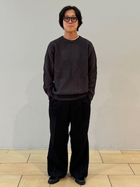 「417 EDIFICE（フォーワンセブンエディフィス）のアイテム（スラックス）」を使った、417 officialさん（メンズ・172cm）の秋コーディネート