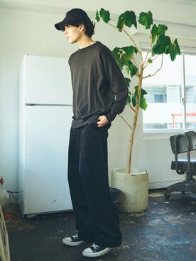 「417 EDIFICE（フォーワンセブンエディフィス）のアイテム（ニット/セーター）」を使った、417 officialさん（メンズ・180cm）の秋コーディネート