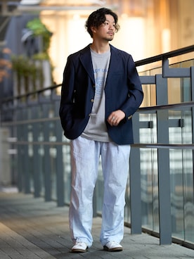 「417 EDIFICE（フォーワンセブンエディフィス）のアイテム（その他パンツ）」を使った、417 officialさん（メンズ・178cm）の春コーディネート