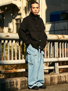 「417 EDIFICE（フォーワンセブンエディフィス）のアイテム（ナイロンジャケット）」を使った、417 officialさん（メンズ・166cm）の冬コーディネート