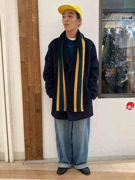 「417 EDIFICE（フォーワンセブンエディフィス）のアイテム（チェスターコート）」を使った、417 officialさん（メンズ・166cm）の秋コーディネート