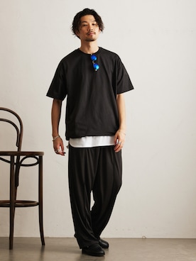 「417 EDIFICE（フォーワンセブンエディフィス）のアイテム（タンクトップ）」を使った、417 officialさん（メンズ・178cm）の春コーディネート