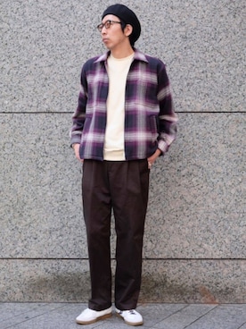 「KANGOL（カンゴール）のアイテム（帽子）」を使った、417 officialさん（メンズ・185cm）の秋コーディネート