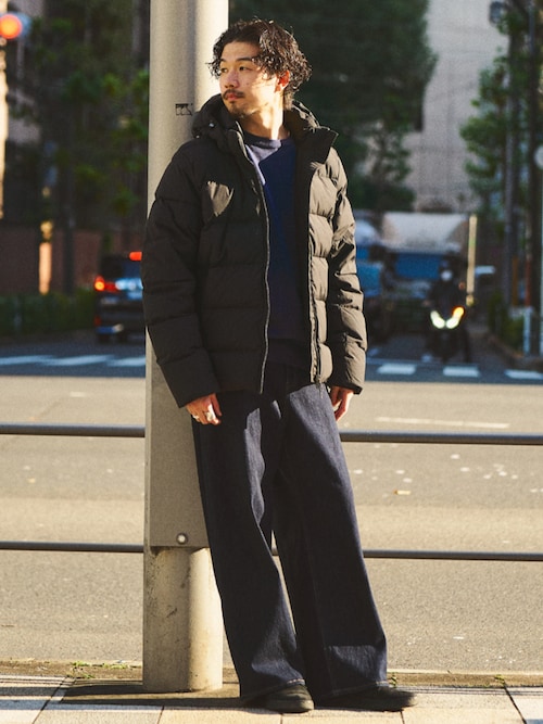 Pusuke PYRENEX (ピレネックス) ロゴ フード着脱 フルジップ ダウン