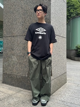 「417 EDIFICE（フォーワンセブンエディフィス）のアイテム（カーゴパンツ）」を使った、417 officialさん（メンズ・171cm）の夏コーディネート