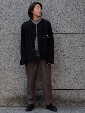 「417 EDIFICE（フォーワンセブンエディフィス）のアイテム（パンツ）」を使った、417 officialさん（メンズ・179cm）の冬コーディネート