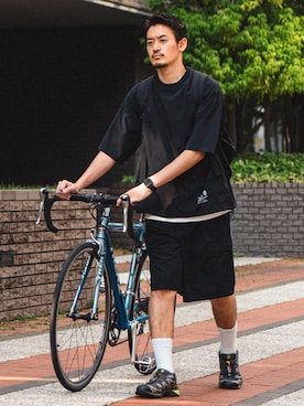 「417 EDIFICE（フォーワンセブンエディフィス）のアイテム（Tシャツ/カットソー）」を使った、417 officialさん（メンズ・177cm）の夏コーディネート