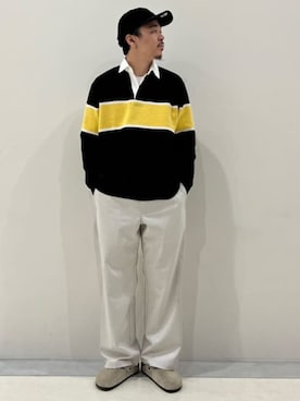 「417 EDIFICE（フォーワンセブンエディフィス）のアイテム（ニット/セーター）」を使った、417 officialさん（メンズ・174cm）の秋コーディネート