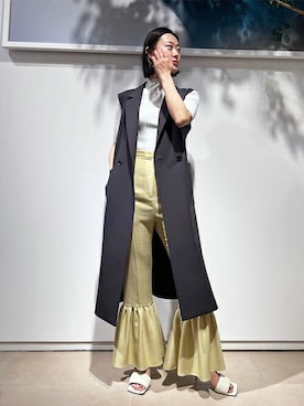 「Kaon（カオン）のアイテム（ジャケット/アウター）」を使った、ESTNATION WOMENSさん（レディース・163cm）の春コーディネート