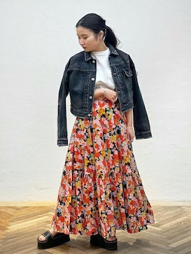 「upper hights」｜「アイテム（デニムジャケット）」を使った、ESTNATION WOMENSさん（レディース・162cm）の春コーディネート