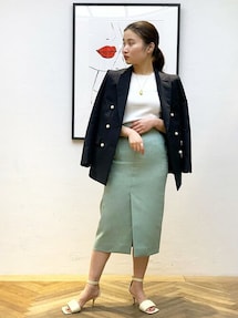 未使用【エストネーション】 コットンダブルブレストパールボタンジャケット ESTNATION（エストネーション）の「ESTNATION / コットンダブル