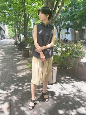 「COLUMN（コラム）のアイテム（パンツ）」を使った、ESTNATION WOMENSさん（レディース・164cm）の夏コーディネート