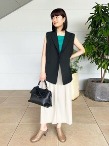 値下げ エストネーション スクエアネックノースリーブ オールインワン 黒 38 ESTNATION（エストネーション）の「ESTNATION / スクエアネック
