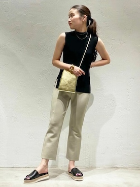 「COLUMN（コラム）のアイテム（トップス）」を使った、ESTNATION WOMENSさん（レディース・162cm）の夏コーディネート