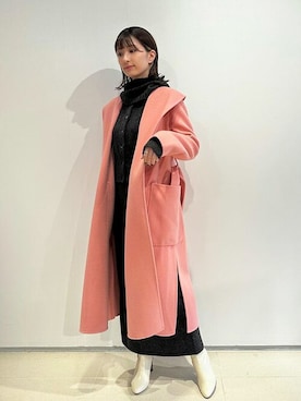 「アイテム（その他アウター、ピンク系）」を使った、ESTNATION WOMENSさん（レディース・163cm）の冬コーディネート